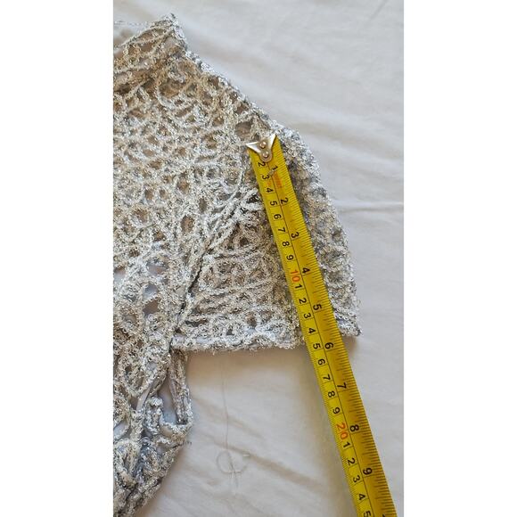 Premier Amour Women High Neck Short Sleeve Jumpsuit with Grey Lace Bodice Sz12 - Picture 15 of 16